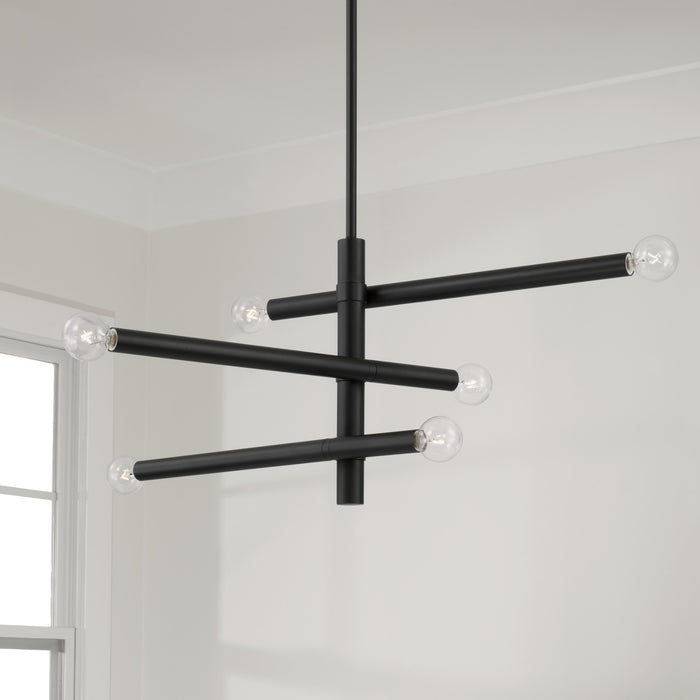Capital Lighting 451261MB Six Light Chandelier, Matte Black