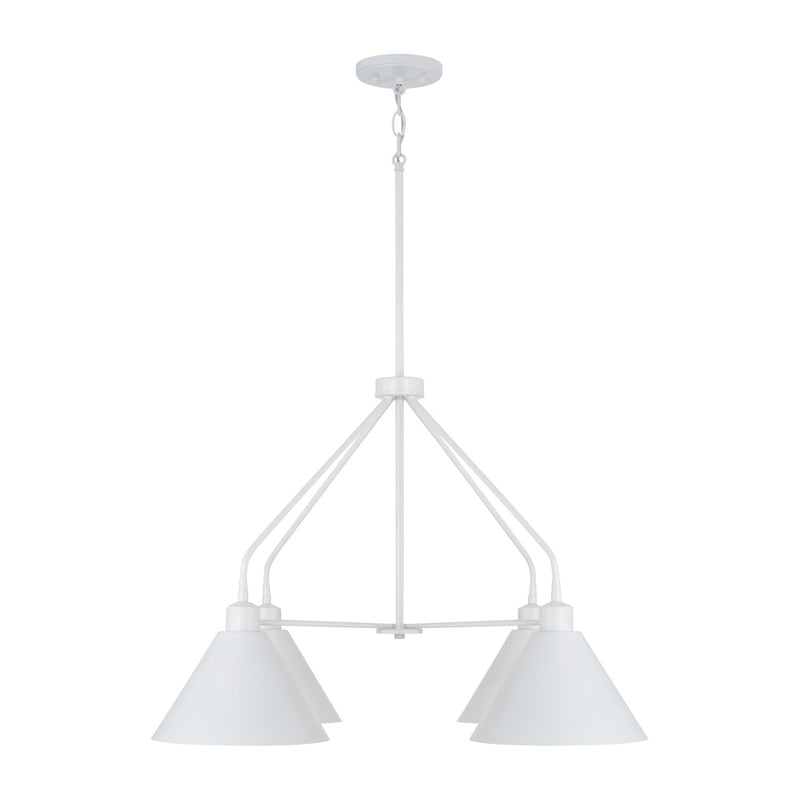 Capital Lighting 451341WE Four Light Chandelier, Matte White