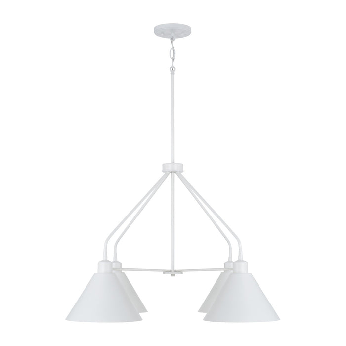 Capital Lighting 451341WE Four Light Chandelier, Matte White