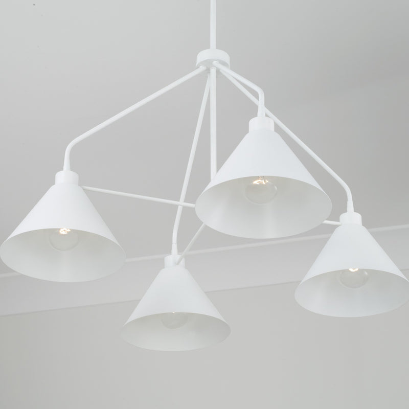 Capital Lighting 451341WE Four Light Chandelier, Matte White