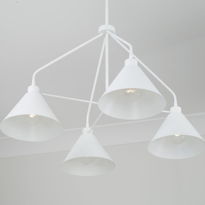 Capital Lighting 451341WE Four Light Chandelier, Matte White