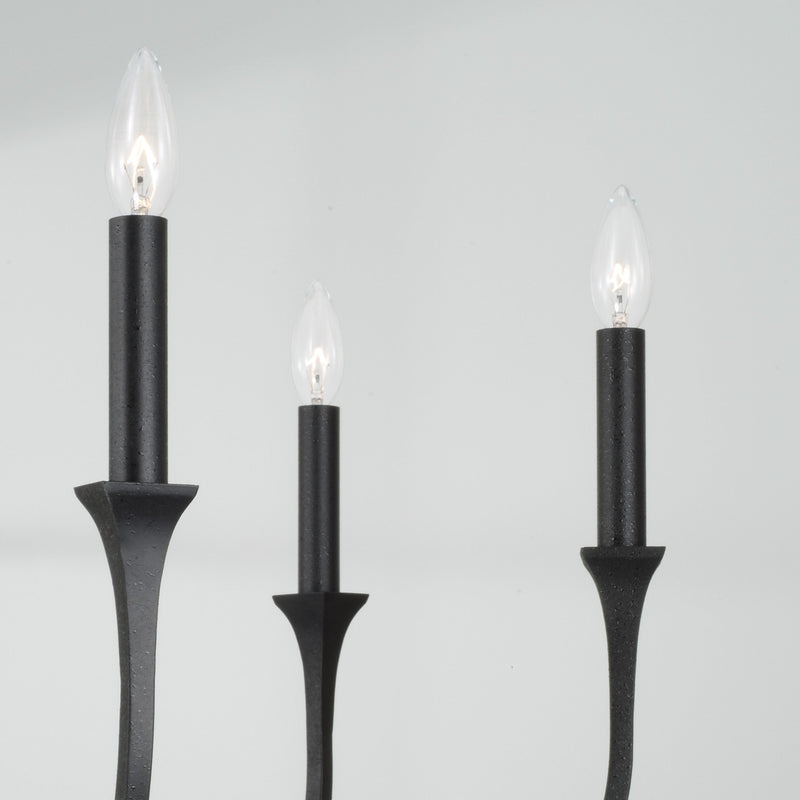 Capital Lighting 452361BI Six Light Chandelier, Black Iron