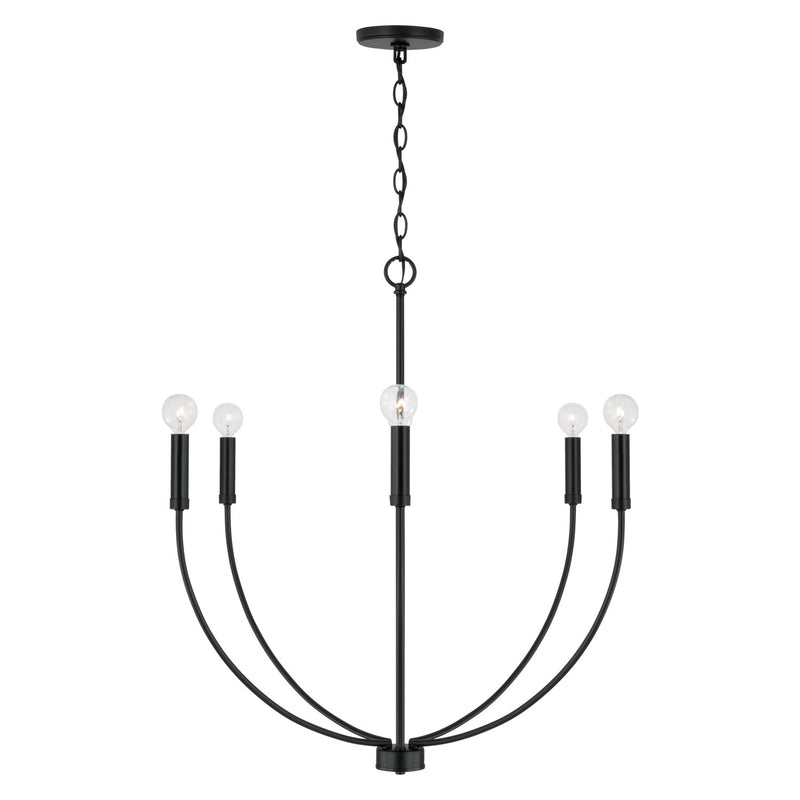 Capital Lighting 452161MB Six Light Chandelier, Matte Black