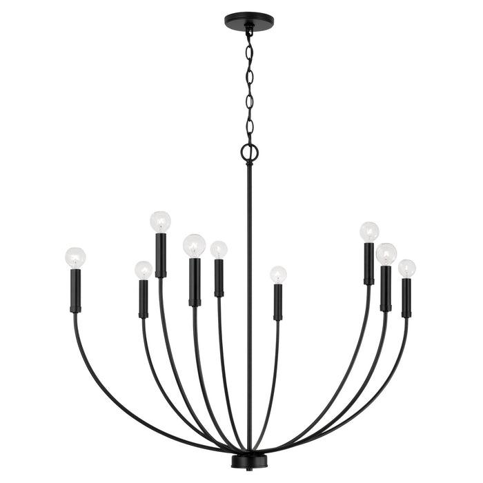 Capital Lighting 452191MB Nine Light Chandelier, Matte Black