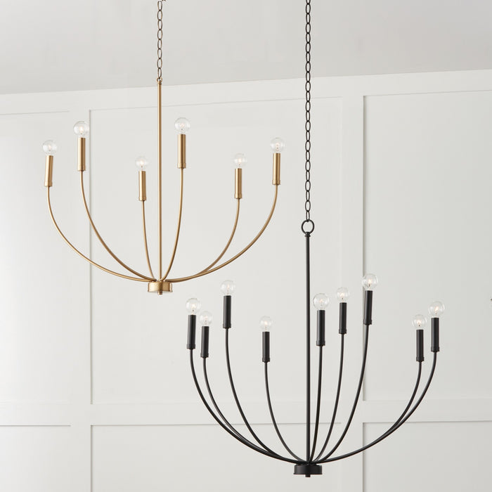Capital Lighting 452191MB Nine Light Chandelier, Matte Black