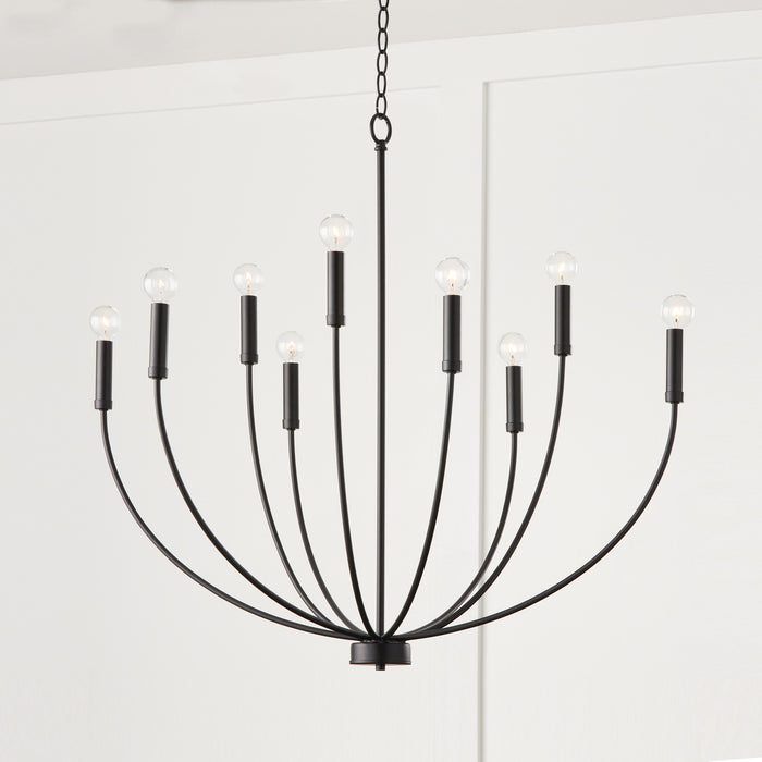 Capital Lighting 452191MB Nine Light Chandelier, Matte Black