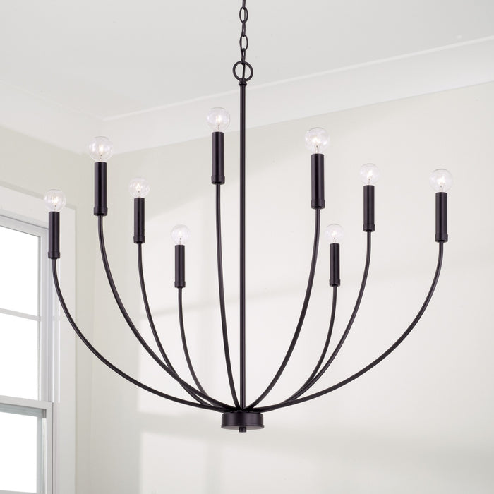 Capital Lighting 452191MB Nine Light Chandelier, Matte Black