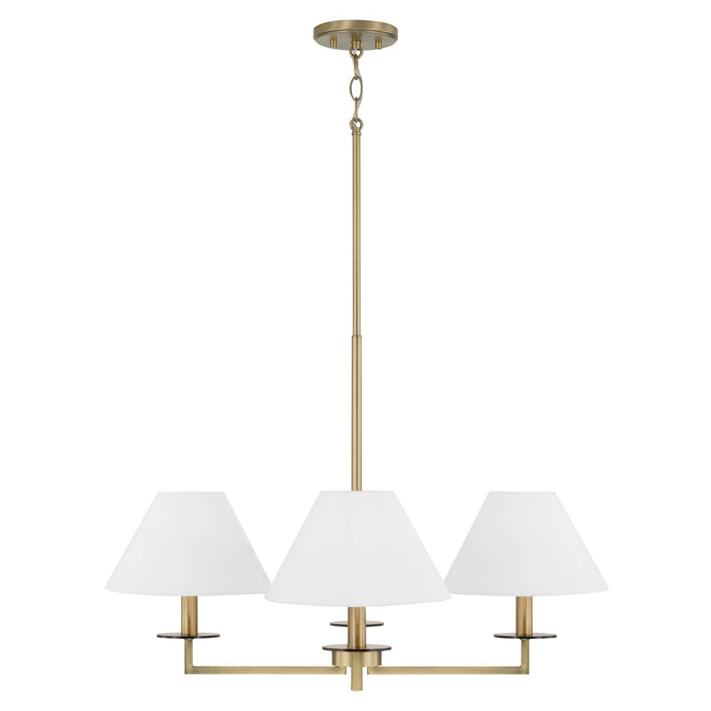 Capital Lighting 452241AD Four Light Chandelier, Aged Brass