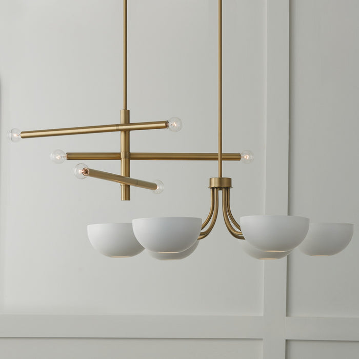 Capital Lighting 452241AD Four Light Chandelier, Aged Brass