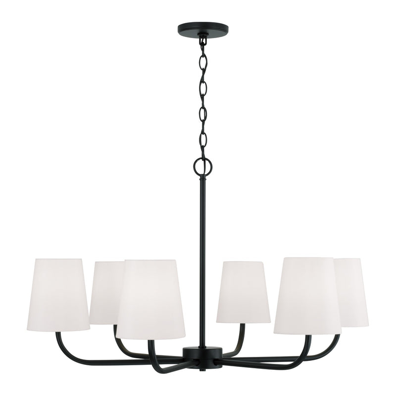 Capital Lighting 449462MB-706 Six Light Chandelier, Matte Black