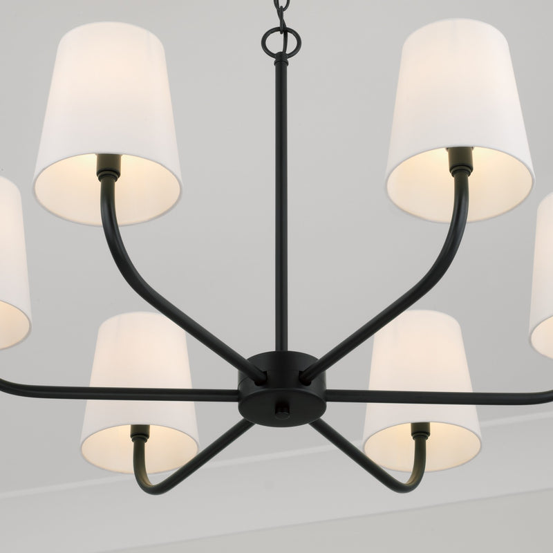Capital Lighting 449462MB-706 Six Light Chandelier, Matte Black