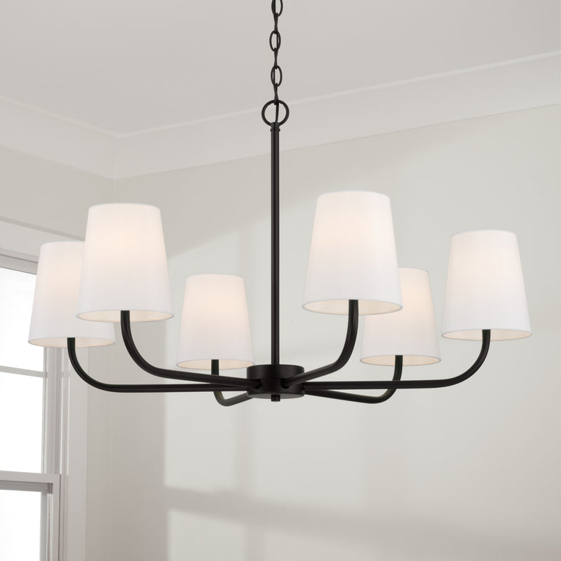 Capital Lighting 449462MB-706 Six Light Chandelier, Matte Black