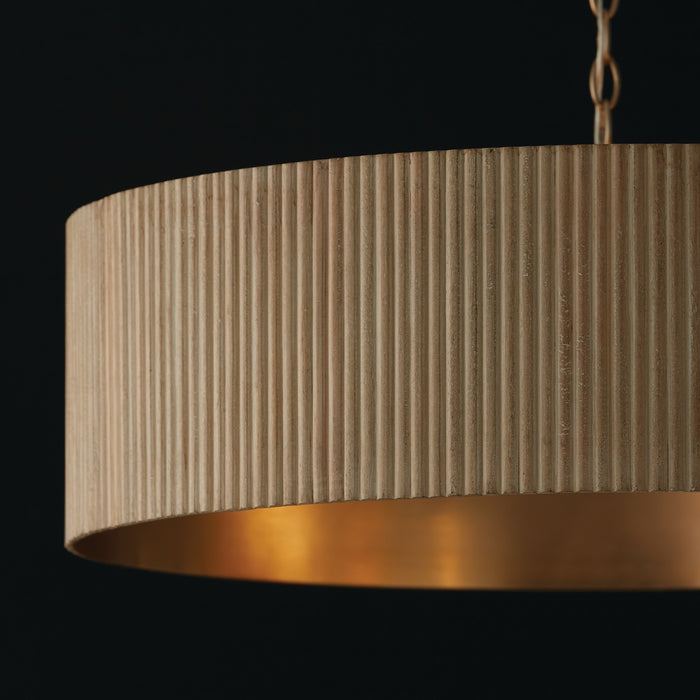 Capital Lighting 450741WS Four Light Chandelier, White Wash and Matte Brass