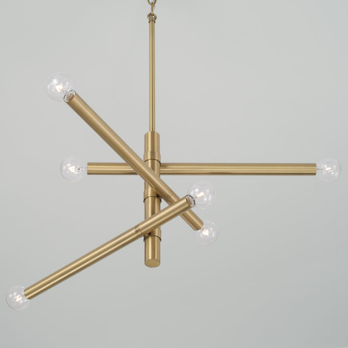 Capital Lighting 451261AD Six Light Chandelier, Aged Brass