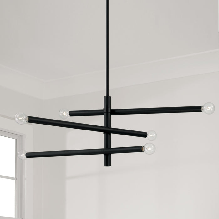 Capital Lighting 451262MB Six Light Chandelier, Matte Black