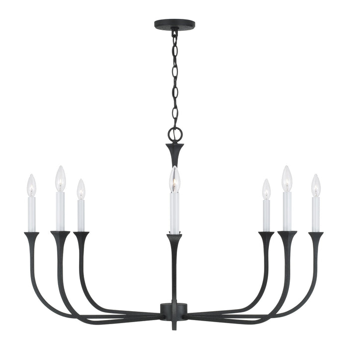 Capital Lighting 452381BI Eight Light Chandelier, Black Iron