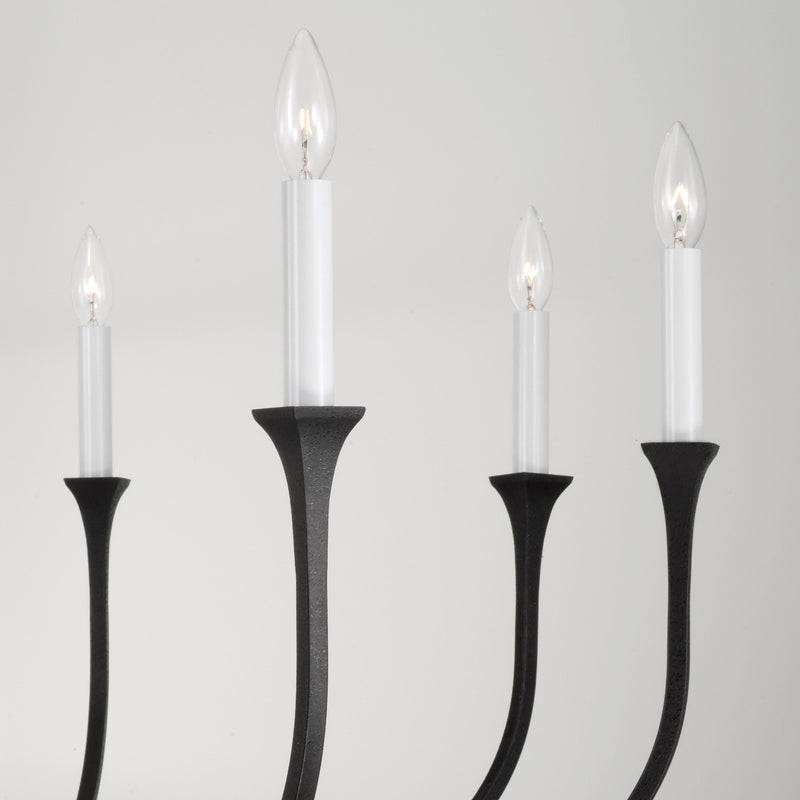 Capital Lighting 452381BI Eight Light Chandelier, Black Iron