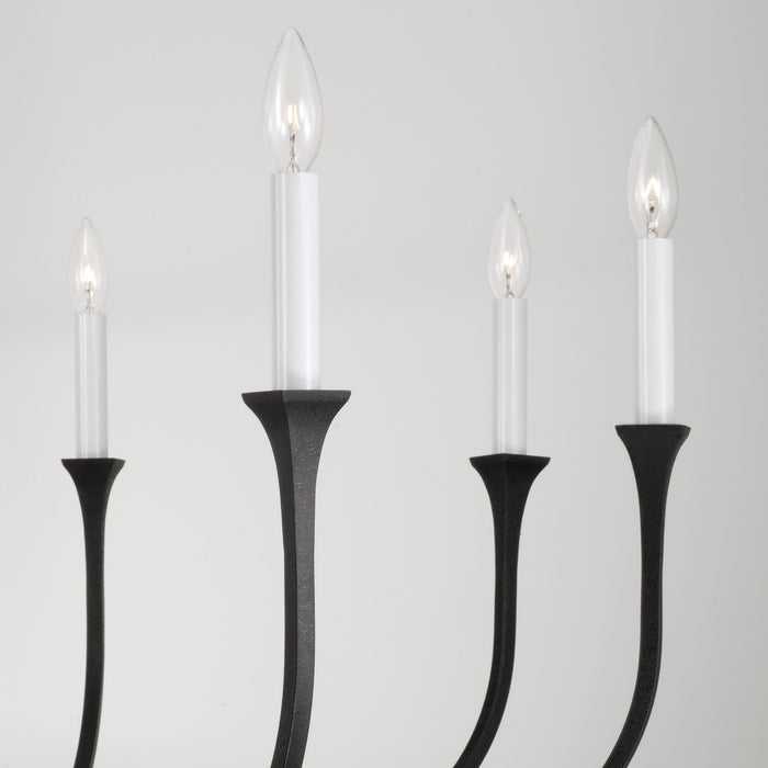 Capital Lighting 452381BI Eight Light Chandelier, Black Iron