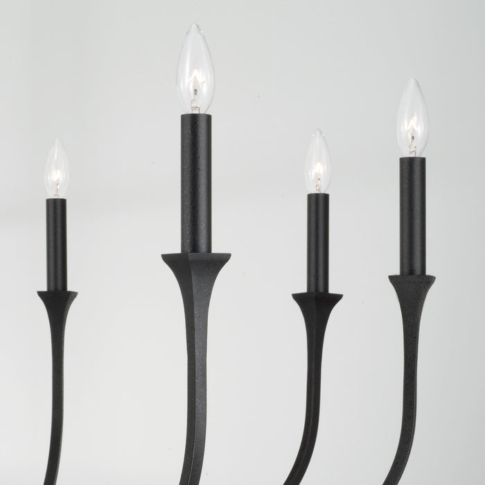 Capital Lighting 452381BI Eight Light Chandelier, Black Iron