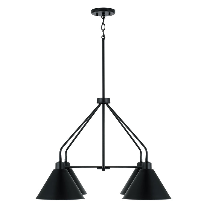 Capital Lighting 451341MB Four Light Chandelier, Matte Black