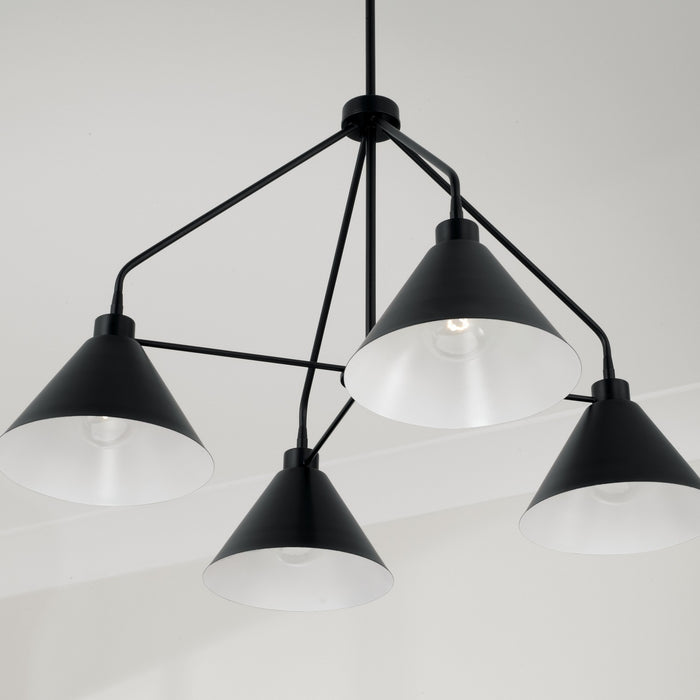 Capital Lighting 451341MB Four Light Chandelier, Matte Black