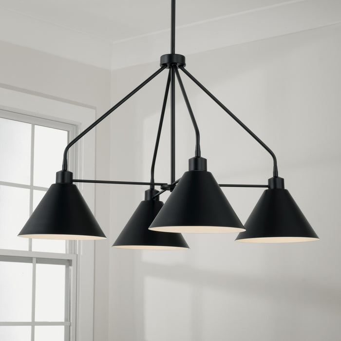 Capital Lighting 451341MB Four Light Chandelier, Matte Black