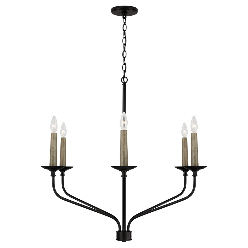 Capital Lighting 451561MB Six Light Chandelier, Matte Black