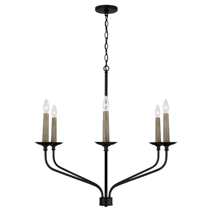 Capital Lighting 451561MB Six Light Chandelier, Matte Black