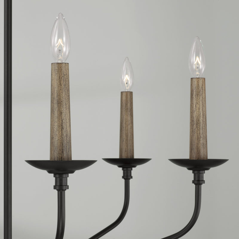 Capital Lighting 451561MB Six Light Chandelier, Matte Black