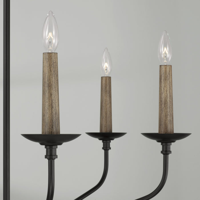 Capital Lighting 451561MB Six Light Chandelier, Matte Black