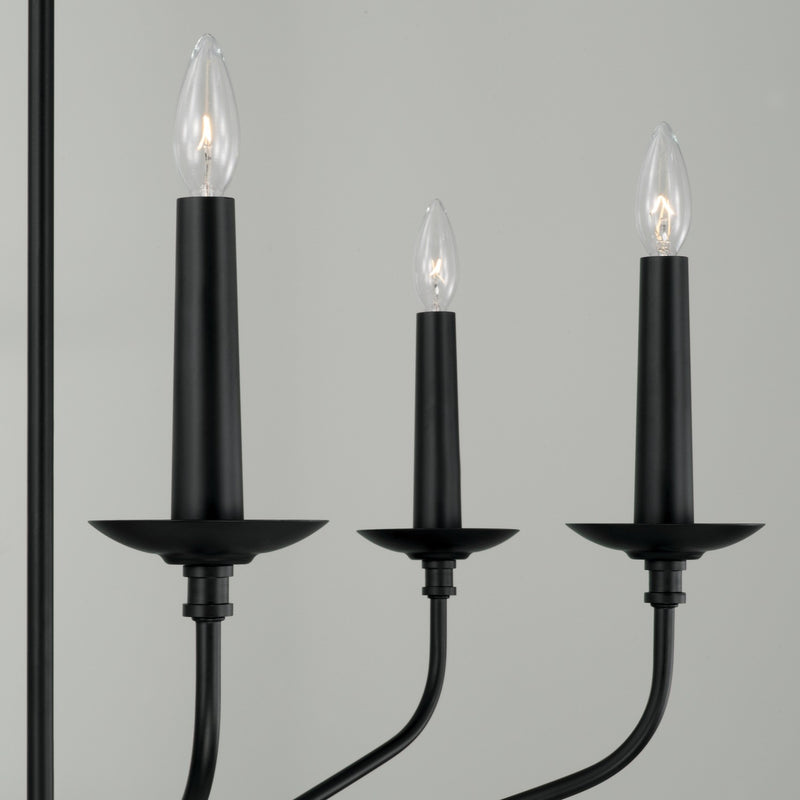 Capital Lighting 451561MB Six Light Chandelier, Matte Black