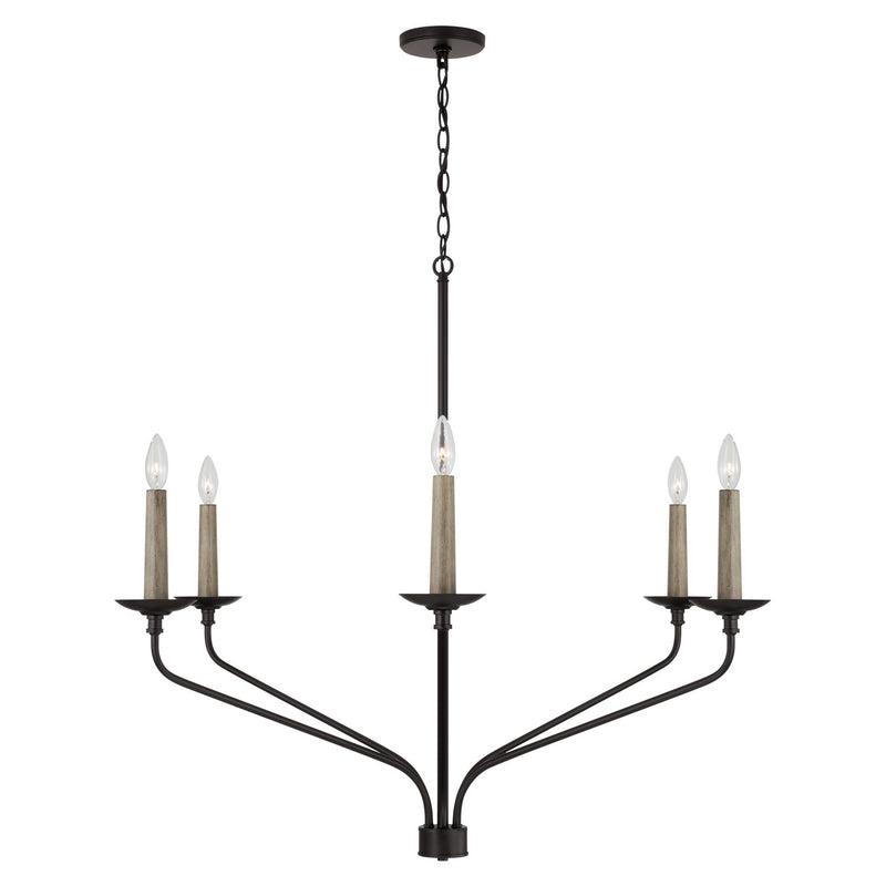 Capital Lighting 451562MB Six Light Chandelier, Matte Black