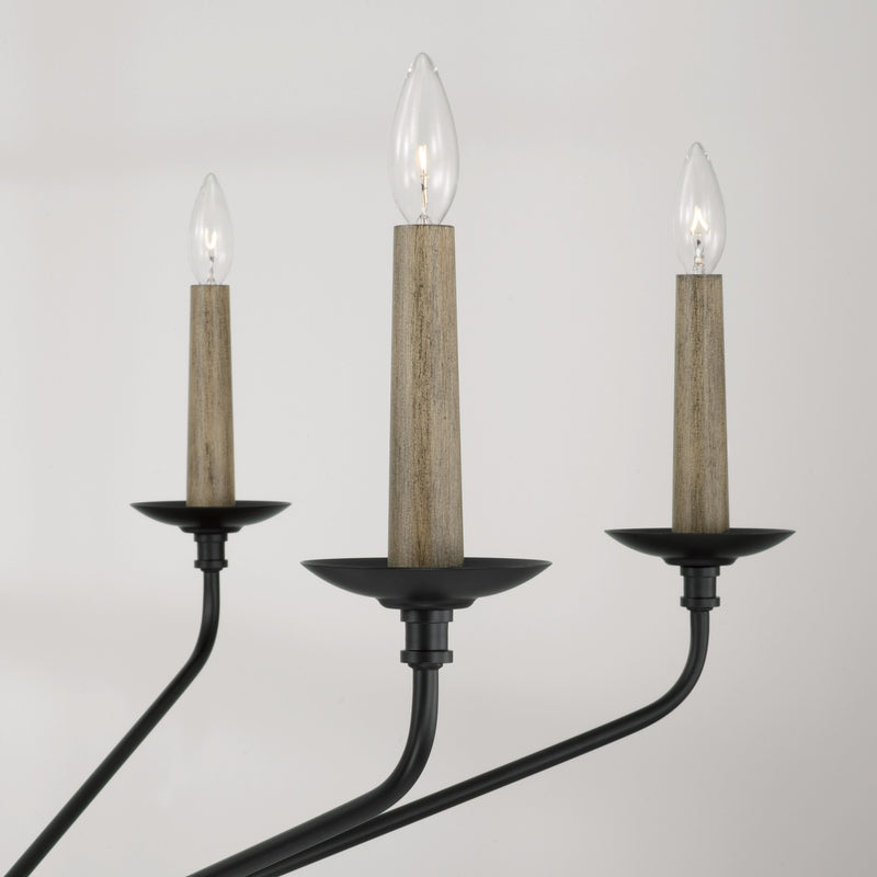Capital Lighting 451562MB Six Light Chandelier, Matte Black