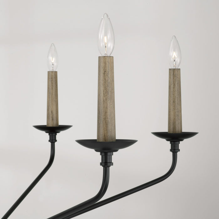 Capital Lighting 451562MB Six Light Chandelier, Matte Black