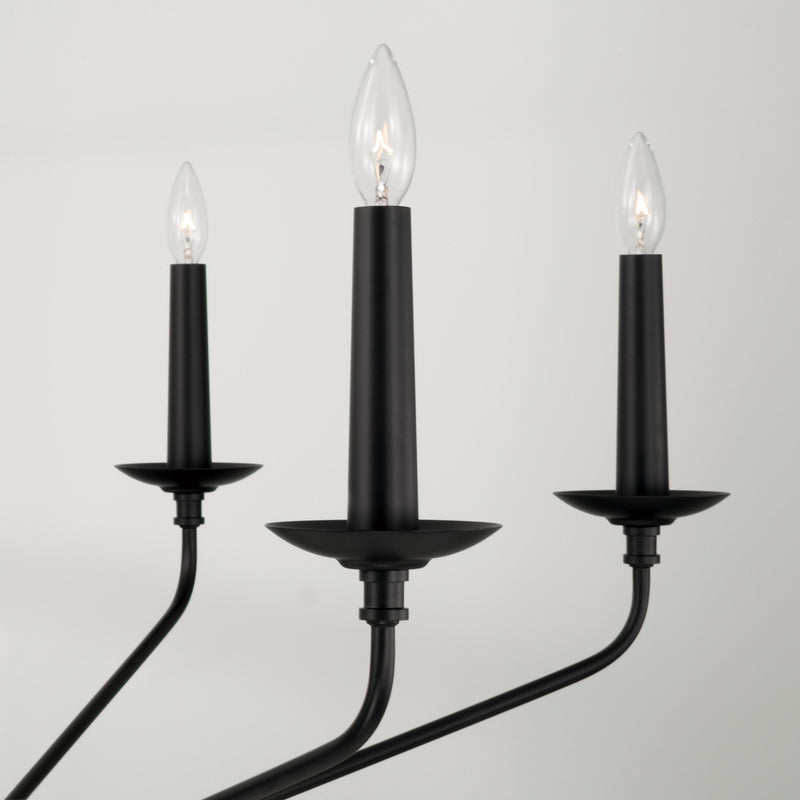 Capital Lighting 451562MB Six Light Chandelier, Matte Black