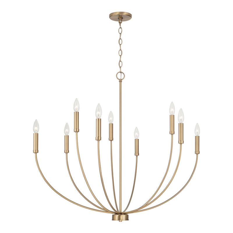 Capital Lighting 452191AD Nine Light Chandelier, Aged Brass