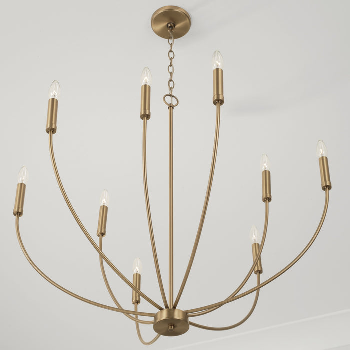 Capital Lighting 452191AD Nine Light Chandelier, Aged Brass