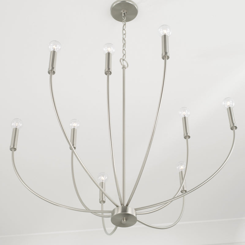 Capital Lighting 452191BN Nine Light Chandelier, Brushed Nickel