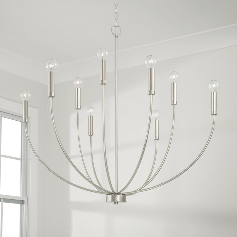 Capital Lighting 452191BN Nine Light Chandelier, Brushed Nickel