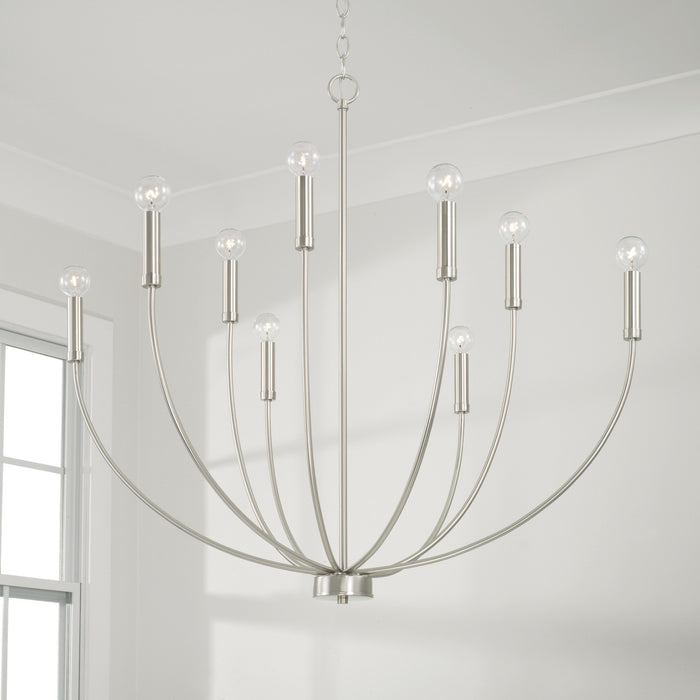 Capital Lighting 452191BN Nine Light Chandelier, Brushed Nickel