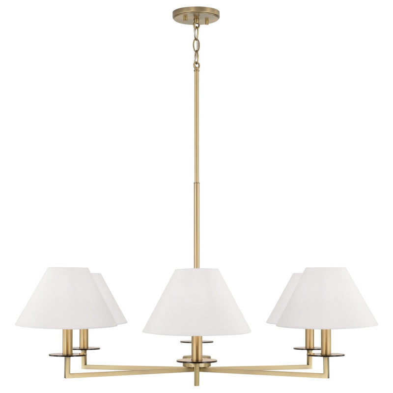 Capital Lighting 452261AD Six Light Chandelier, Aged Brass