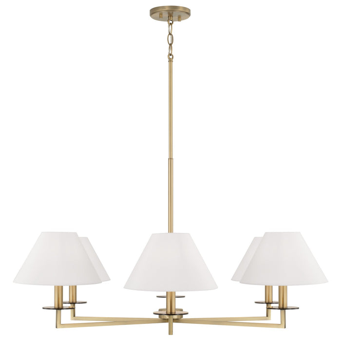 Capital Lighting 452261AD Six Light Chandelier, Aged Brass
