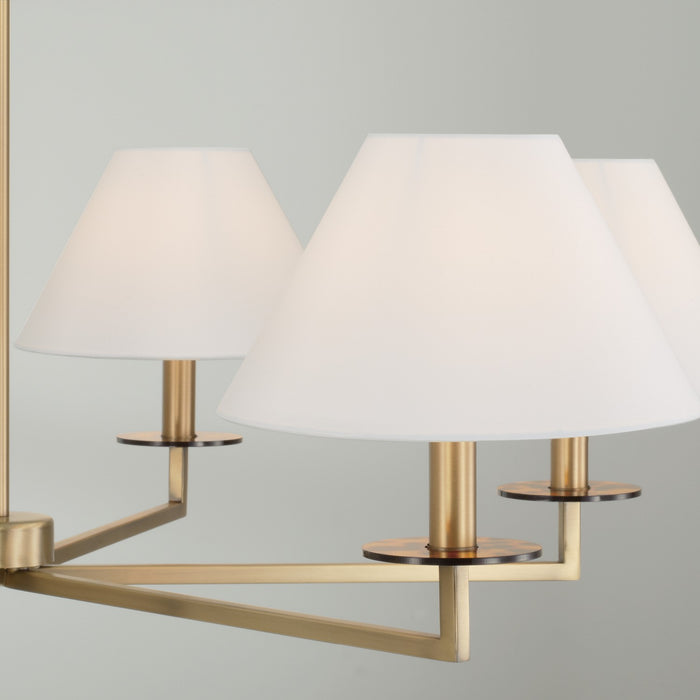 Capital Lighting 452261AD Six Light Chandelier, Aged Brass
