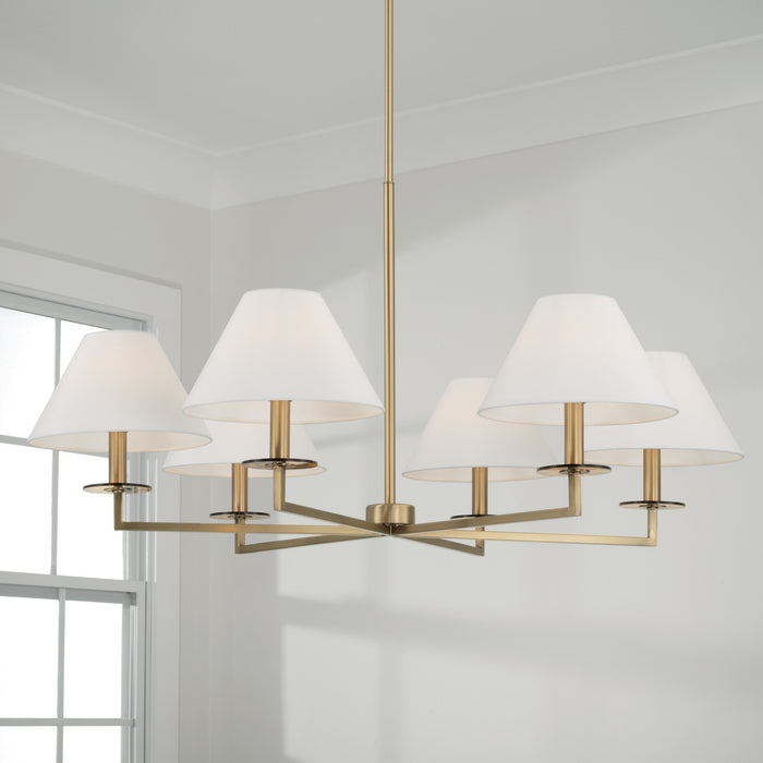 Capital Lighting 452261AD Six Light Chandelier, Aged Brass