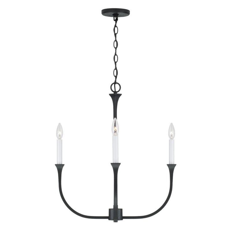 Capital Lighting 452341BI Four Light Chandelier, Black Iron