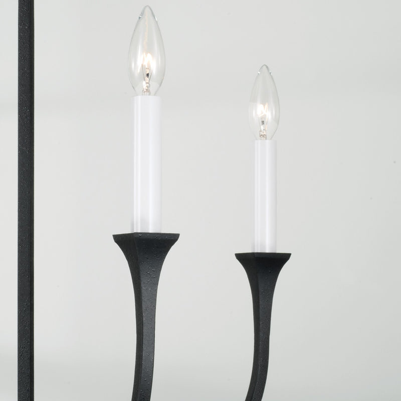 Capital Lighting 452341BI Four Light Chandelier, Black Iron