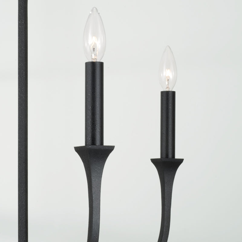 Capital Lighting 452341BI Four Light Chandelier, Black Iron