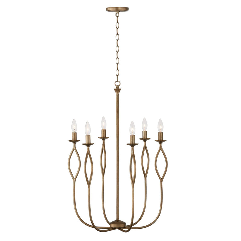 Capital Lighting 452561ML Six Light Chandelier, Mystic Luster