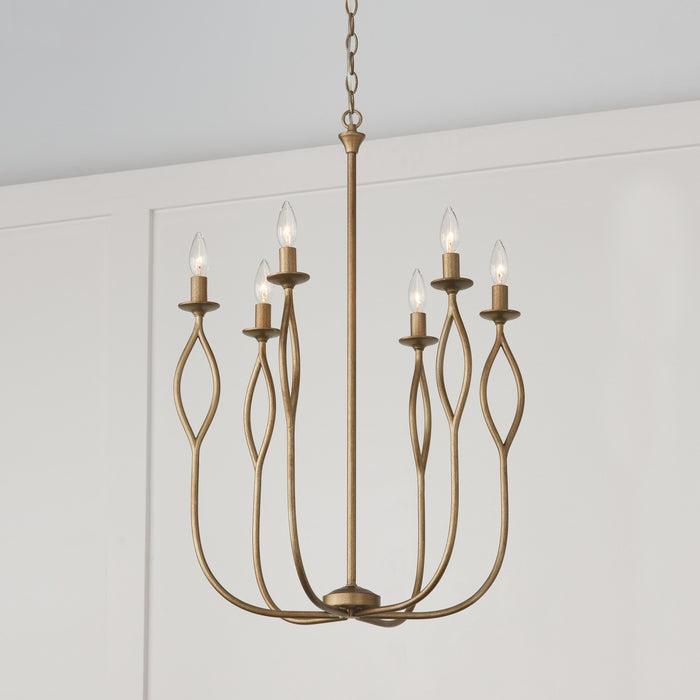 Capital Lighting 452561ML Six Light Chandelier, Mystic Luster