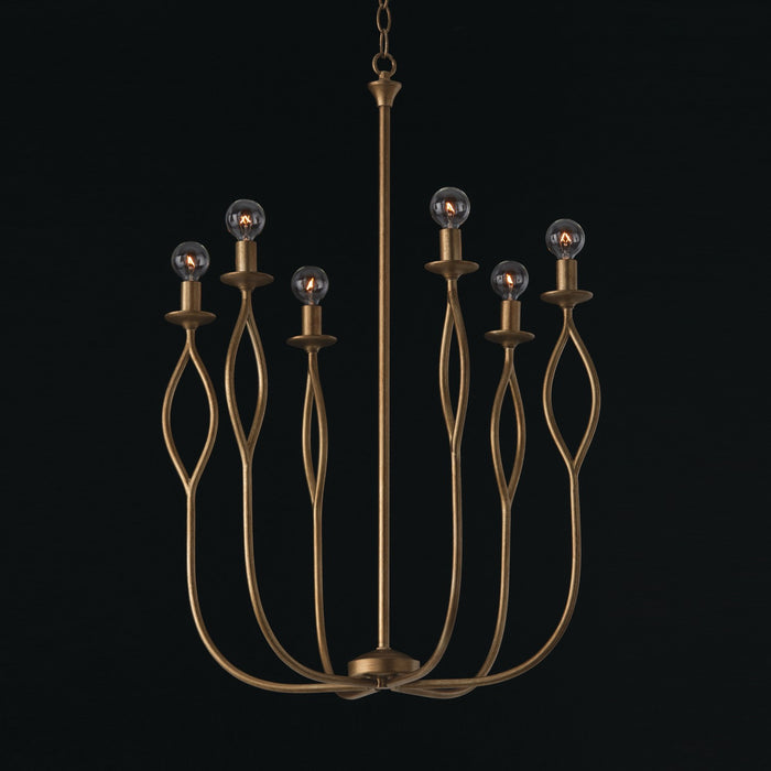 Capital Lighting 452561ML Six Light Chandelier, Mystic Luster
